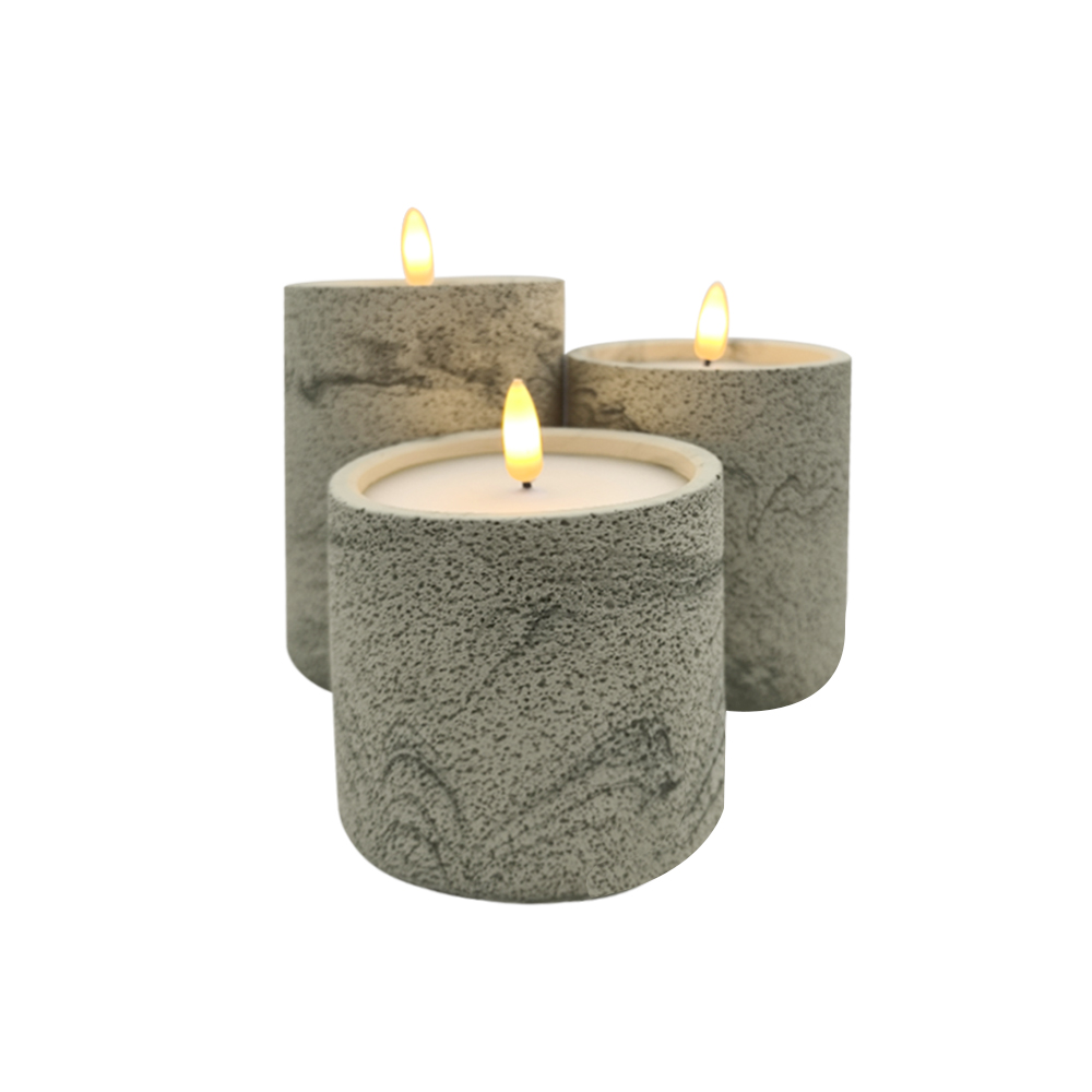 LED 3D Elektronický tuk Pilar Cement Concrete svíčka