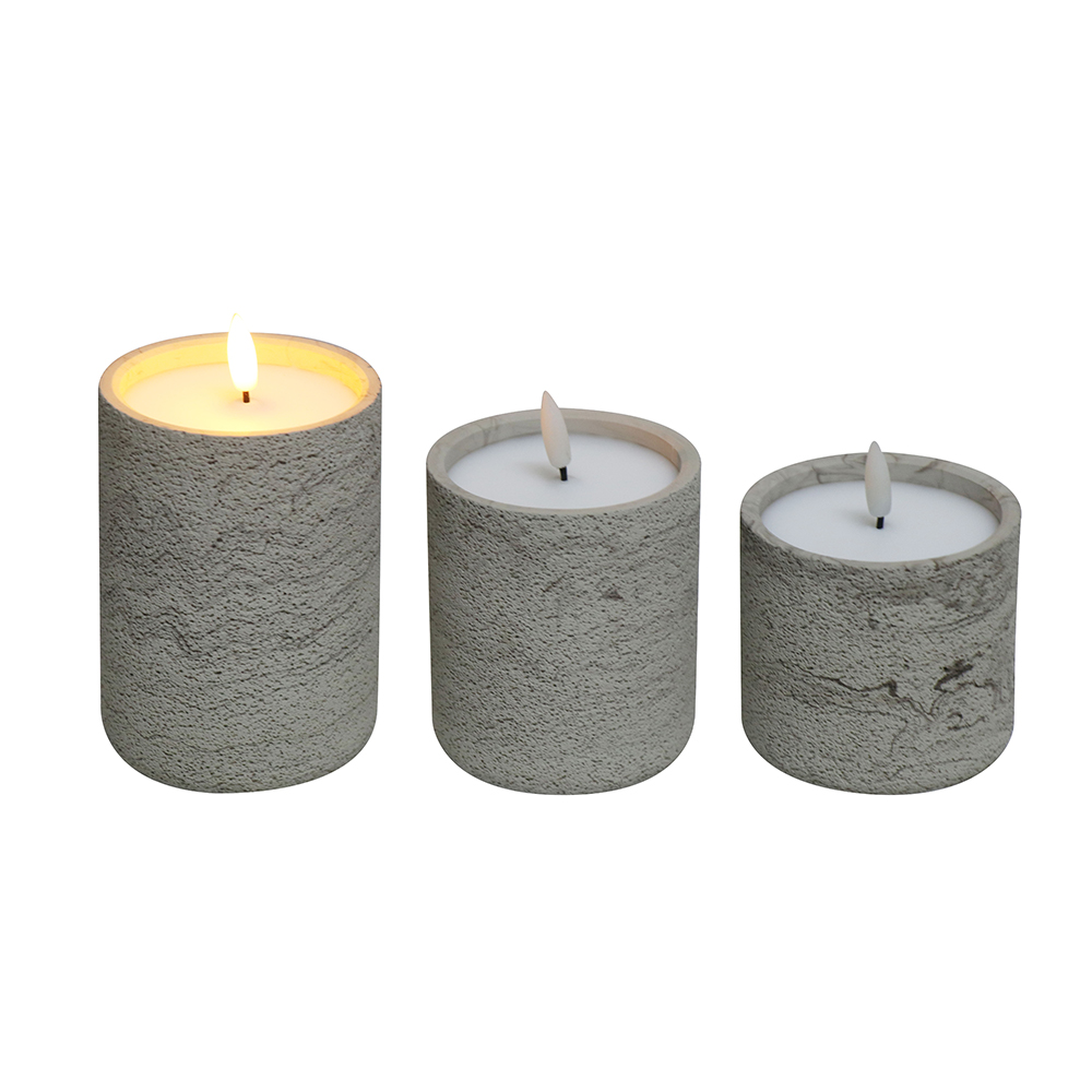 LED 3D Elektronický tuk Pilar Cement Concrete svíčka